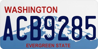 WA license plate ACB9285