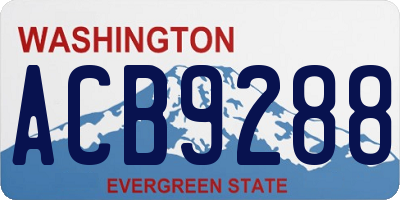 WA license plate ACB9288