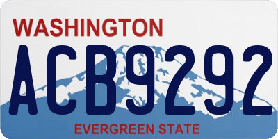 WA license plate ACB9292