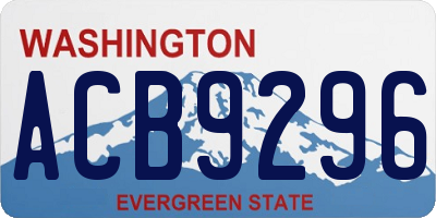 WA license plate ACB9296