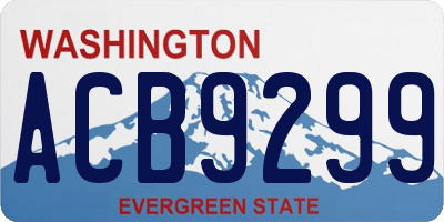 WA license plate ACB9299