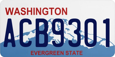 WA license plate ACB9301