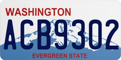 WA license plate ACB9302