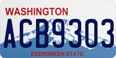 WA license plate ACB9303