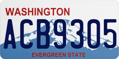 WA license plate ACB9305