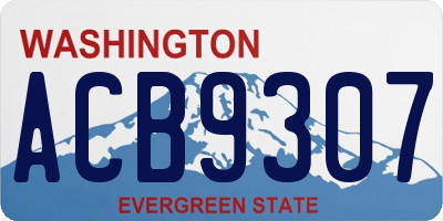 WA license plate ACB9307