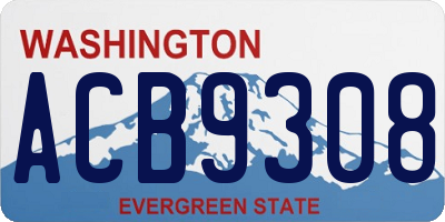 WA license plate ACB9308