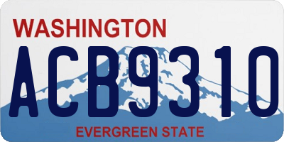 WA license plate ACB9310