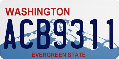 WA license plate ACB9311