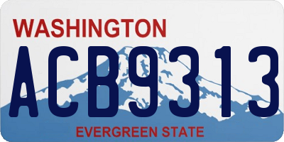 WA license plate ACB9313