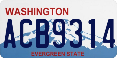 WA license plate ACB9314
