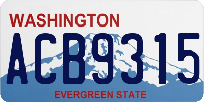 WA license plate ACB9315