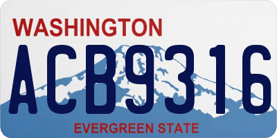 WA license plate ACB9316