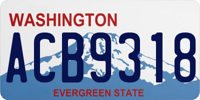 WA license plate ACB9318