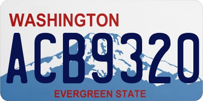 WA license plate ACB9320