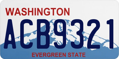WA license plate ACB9321