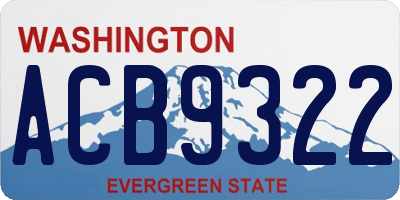 WA license plate ACB9322