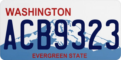 WA license plate ACB9323