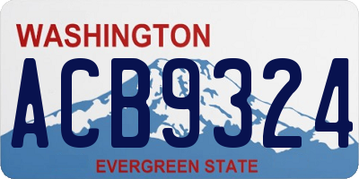WA license plate ACB9324