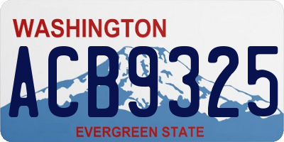 WA license plate ACB9325