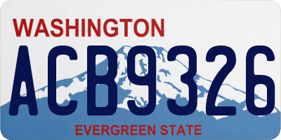 WA license plate ACB9326