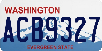 WA license plate ACB9327