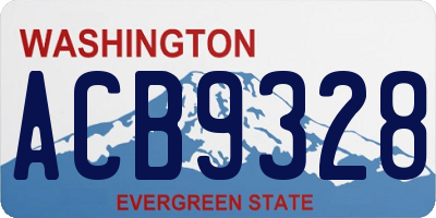 WA license plate ACB9328