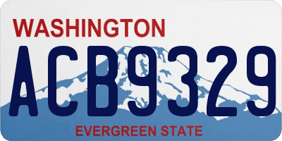 WA license plate ACB9329