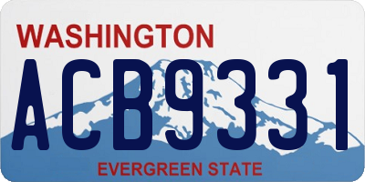WA license plate ACB9331