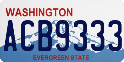 WA license plate ACB9333