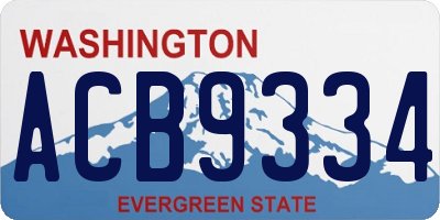 WA license plate ACB9334
