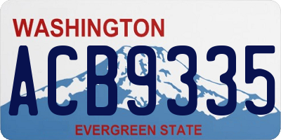 WA license plate ACB9335