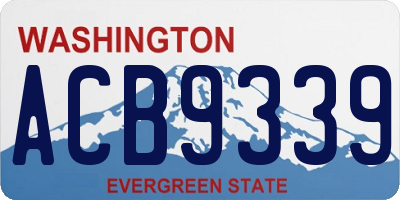 WA license plate ACB9339