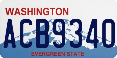 WA license plate ACB9340