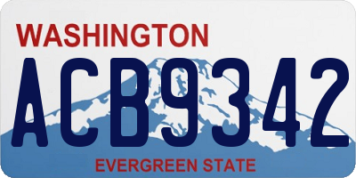 WA license plate ACB9342