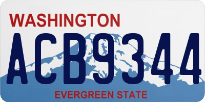 WA license plate ACB9344