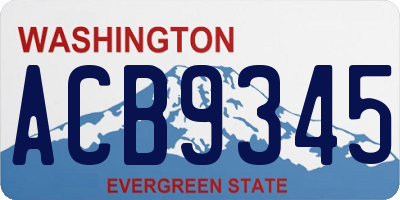 WA license plate ACB9345