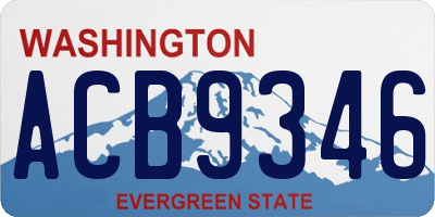 WA license plate ACB9346