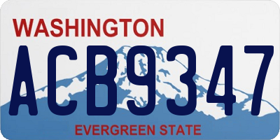 WA license plate ACB9347