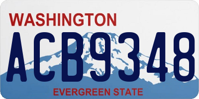 WA license plate ACB9348