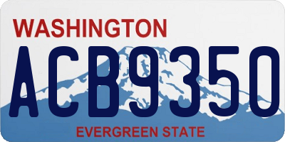 WA license plate ACB9350