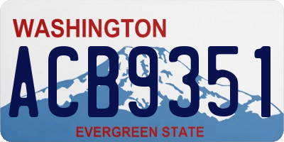 WA license plate ACB9351