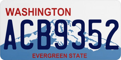 WA license plate ACB9352