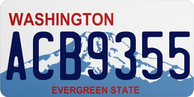 WA license plate ACB9355