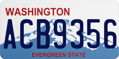 WA license plate ACB9356