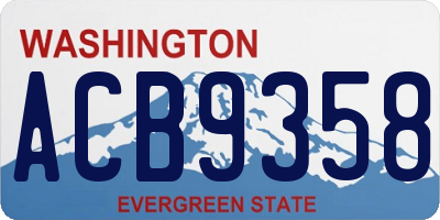 WA license plate ACB9358