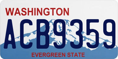 WA license plate ACB9359