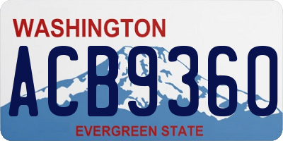WA license plate ACB9360
