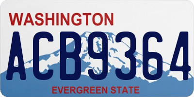 WA license plate ACB9364