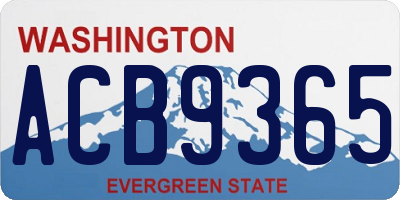 WA license plate ACB9365